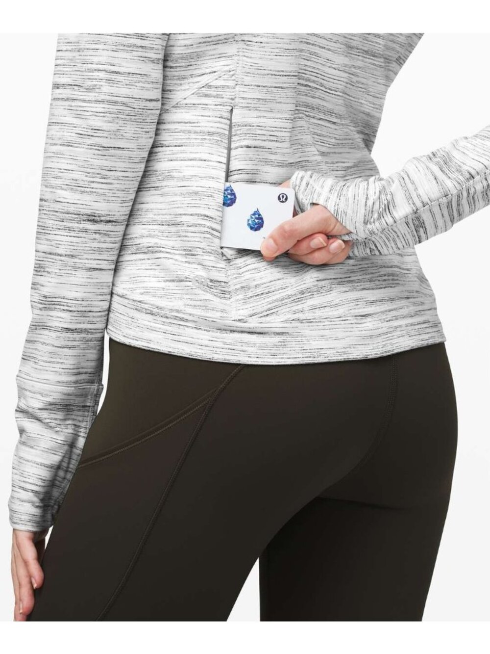 Lululemon Close to Crossing Long Sleeve MEDIUM space dye gray activewear tops - Picture 2 of 12